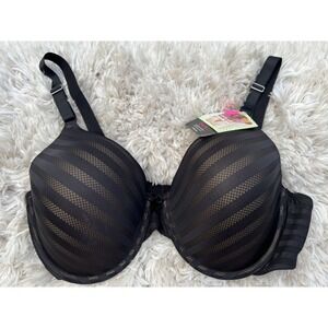 MAIDENFORM Self Expressiosn Fab Fit Demi Tshirt Bra Size 40DD Black #05701 NWT